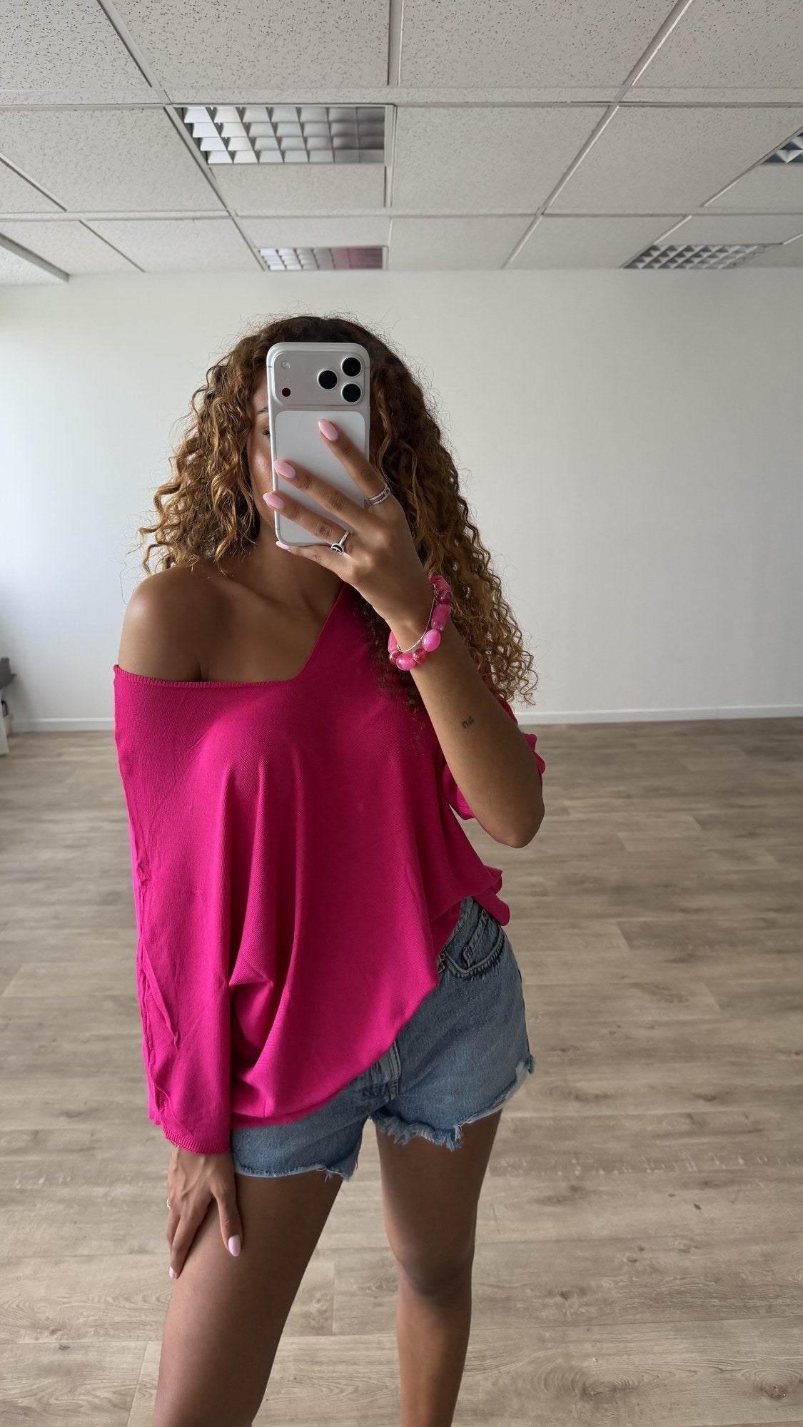 Top fluide oversize Rose fuchsia - dos