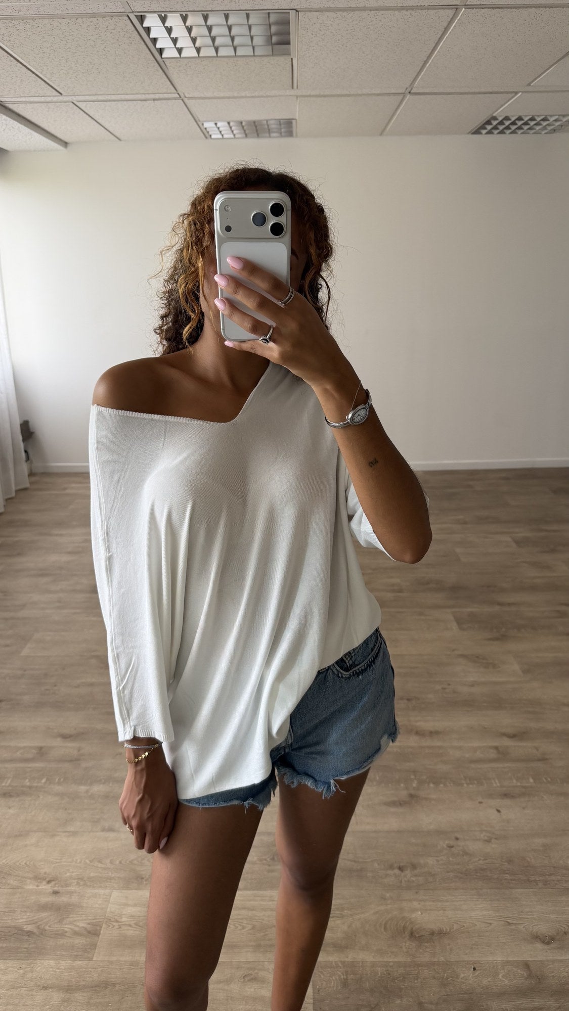 Top fluide oversize Blanc - dos