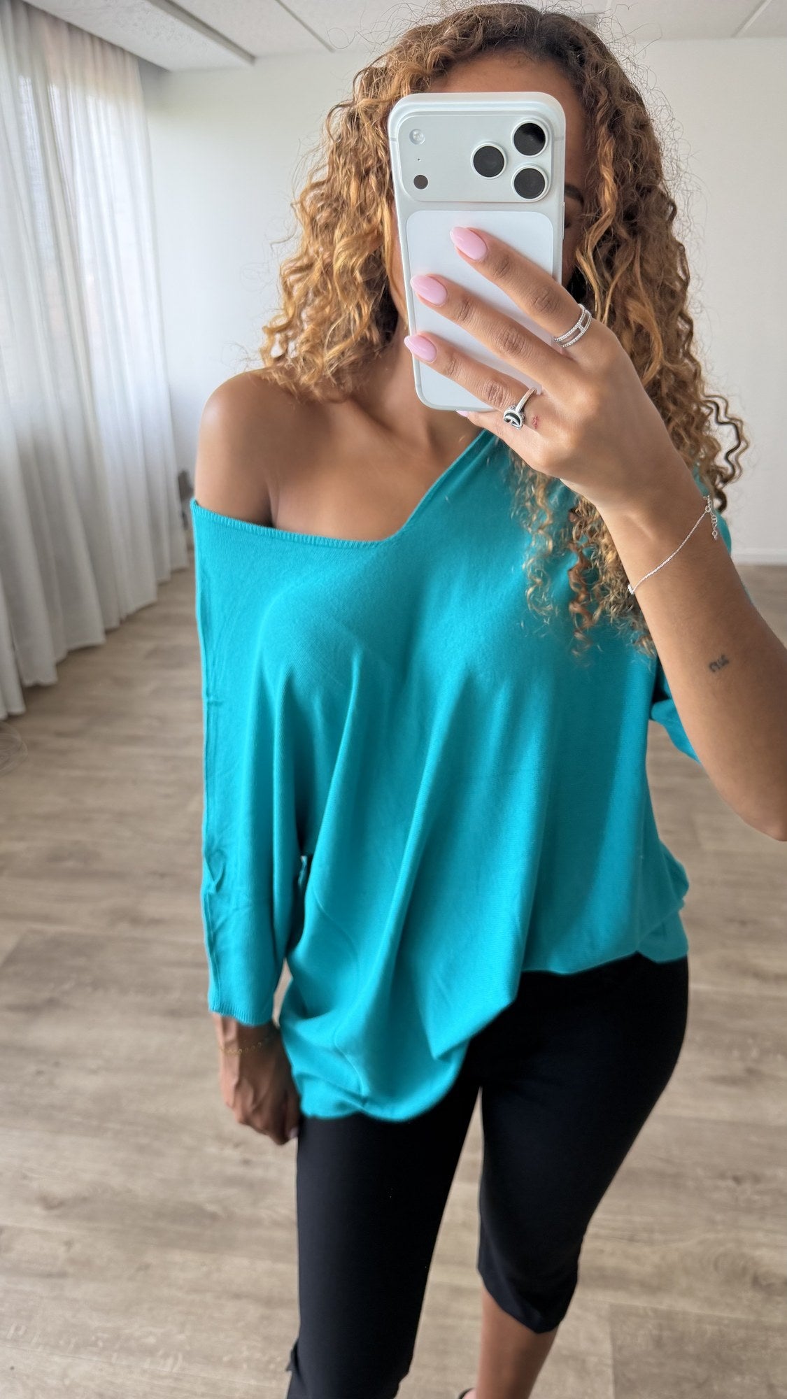 Top fluide oversize Bleu - dos