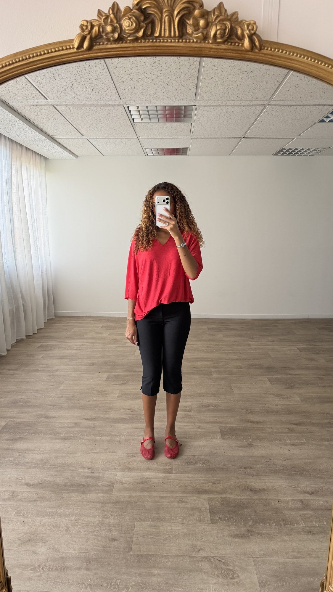 Top fluide oversize Rouge - dos